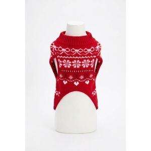 NEW LOVESHACKFANCY dog arindia wool sweater in red velvet truffle
